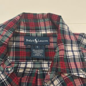 Ralph Lauren Red and Green Plaid Button Down Shirt